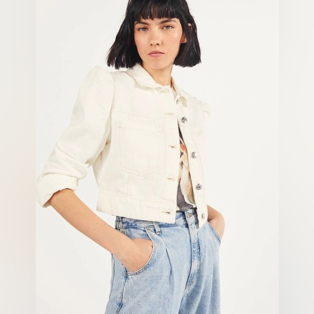 BERSHKA Cropped jacket with full puff sleeves 1163 / 019 / 712